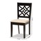 Baxton Studio Nicolette Modern and Contemporary Sand Fabric and Dark Brown Finished Wood 2-Piece Dining Chair Set 176-11386-Zoro - alternate 6